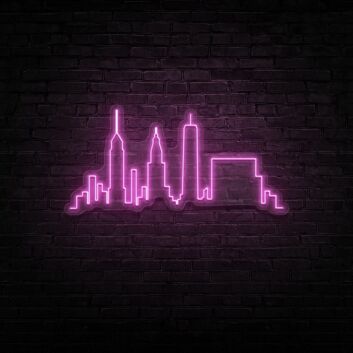 New York Skyline LED-Neonschild für Wohnzimmer oder Büro
