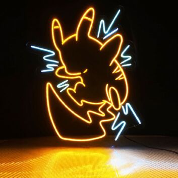 Gelbes Elektro-Maskottchen LED-Neonschild Gaming Kinderzimmer