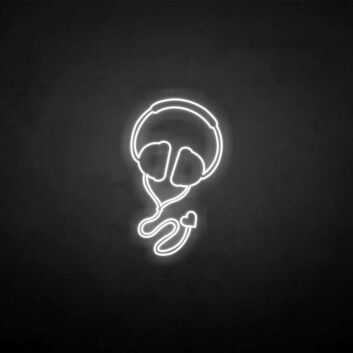 Kopfhörer mit Herzsymbol LED-Neonschild für Wohnzimmer Musikstudio