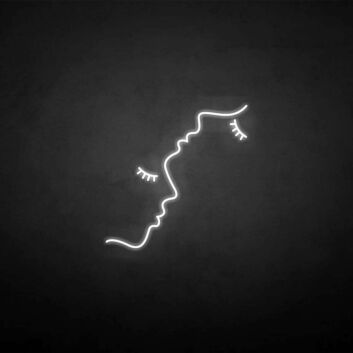 Küssende Gesichter Linie LED-Neonschild Wohnzimmer Schlafzimmer