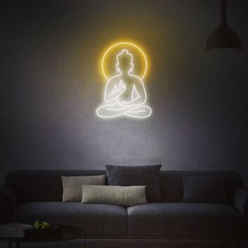 Buddha Silhouette LED-Neonschild für Wohnzimmer Yoga Studio