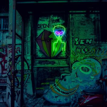 Alienkopf LED-Neonschild für Bar Club