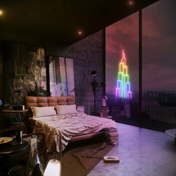 Wolkenkratzer LED-Neonschild für Wohnzimmer Schlafzimmer