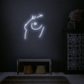 Linienzeichnung weiblicher Oberkörper LED-Neonschild Wohnzimmer Atelier