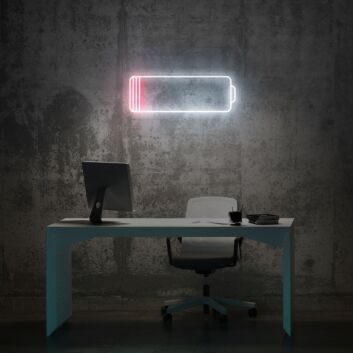 Batteriesymbol mit niedrigem Ladezustand LED-Neonschild für Home Office