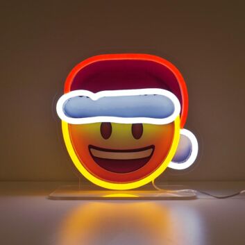 Weihnachtsmann Emoji LED-Neonschild Wohnzimmer Weihnachtsdeko