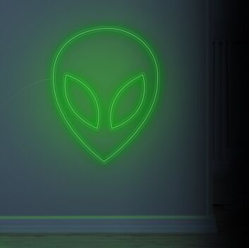 Alienkopf LED-Neonschild für Gaming und Bar