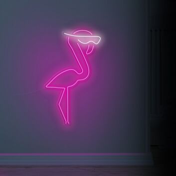Flamingo mit Sonnenbrille LED-Neonschild Wohnzimmer Bar