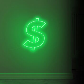 Dollarzeichen LED-Neonschild Büro Geschäft