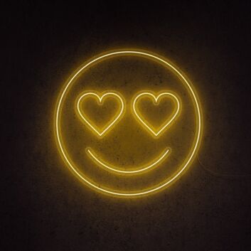 Smiley mit Herzaugen LED-Neonschild Wohnzimmer Bar