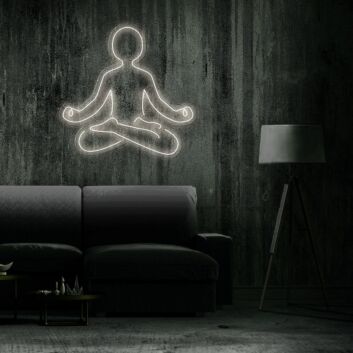 Meditierende Figur im Lotussitz LED-Neonschild Yoga Studio Wohnzimmer