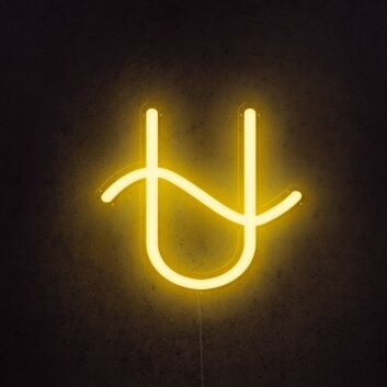U-Symbol mit Wellenlinie LED-Neonschild