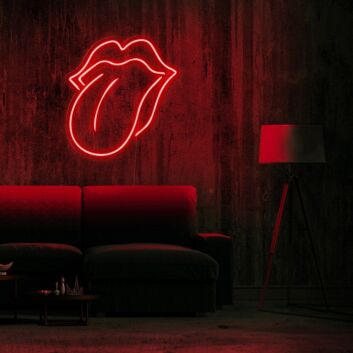 Mund mit herausgestreckter Zunge LED-Neonschild für Bar Club