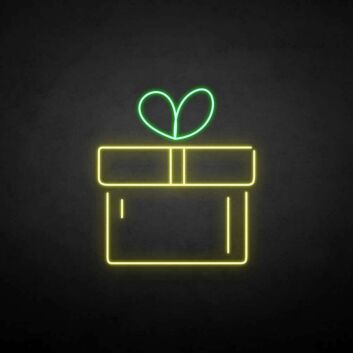 Geschenkbox mit Herz LED-Neonschild Wohnzimmer Party
