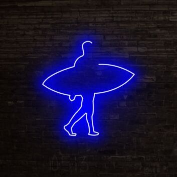 Surfer mit Surfbrett LED-Neonschild Wohnzimmer Bar
