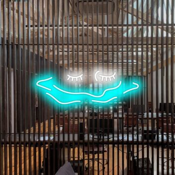 geschlossene Augen mit Wellenlinie LED-Neonschild Wohnzimmer Schlafzimmer