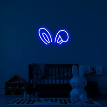 Hasenohren LED-Neonschild Kinderzimmer