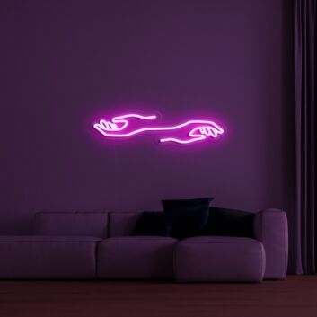 zwei Hände LED-Neonschild Wohnzimmer Studio