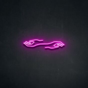 zwei Hände LED-Neonschild Wohnzimmer Studio