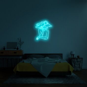 Frau mit Wolkenkopf LED-Neonschild Schlafzimmer Wohnzimmer