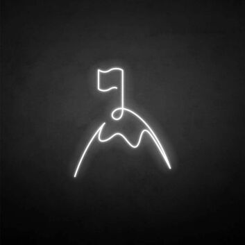 Berggipfel mit Fahne LED-Neonschild Wohnzimmer Büro