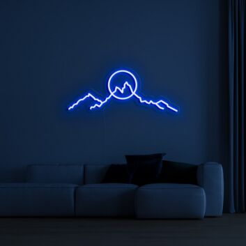 Berglandschaft mit Sonne LED-Neonschild