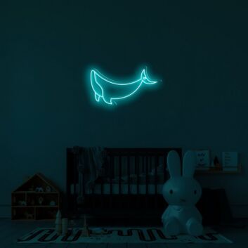 Wal-Silhouette als LED-Neonschild