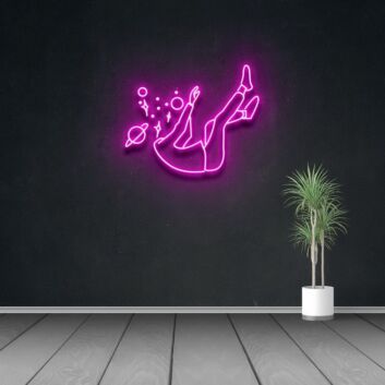 schwebende Person im Weltraum LED-Neonschild Wohnzimmer Bar