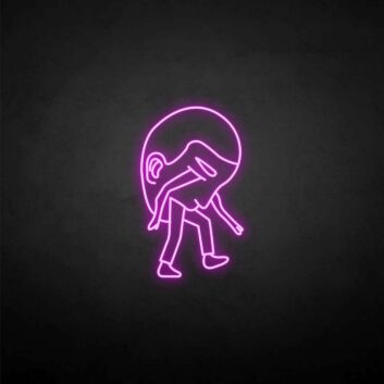 Figur mit übergroßem Kopf LED-Neonschild für Wohnzimmer und Galerie