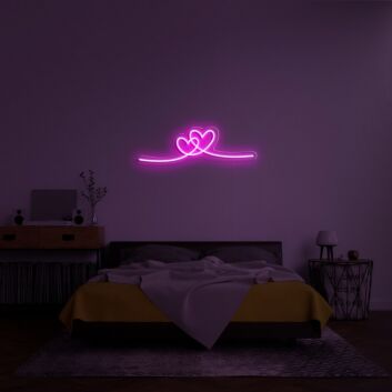 verschlungene Herzen LED-Neonschild Schlafzimmer Wohnzimmer