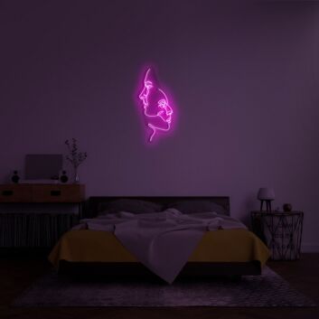 Gesichter Linienzeichnung LED-Neonschild Schlafzimmer Wohnzimmer