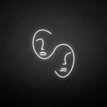 Abstrakte Gesichter Illustration LED-Neonschild Wohnzimmer Studio