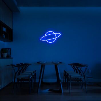 Planet mit Ring LED-Neonschild Wohnzimmer Cafe