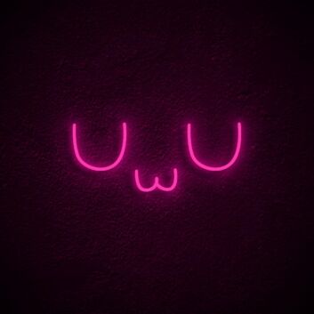 UwU Symbol LED Neonschild im minimalistischen Design