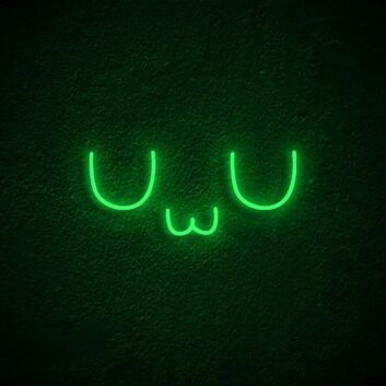UwU Symbol LED Neonschild im minimalistischen Design