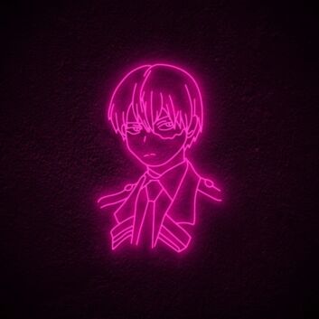 Animefigur mit Uniform LED-Neonschild für Gamingzimmer