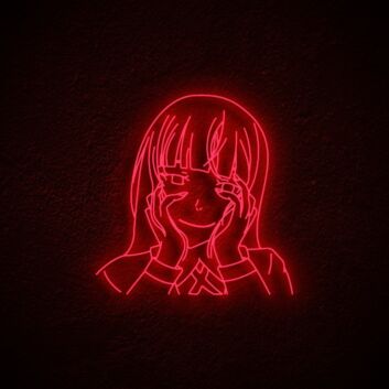 Anime Mädchen Gesicht mit Händen LED-Neonschild Gaming Zimmer