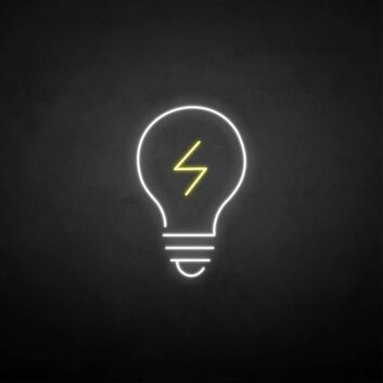 Glühbirne mit Blitzsymbol LED-Neonschild Wohnzimmer Büro