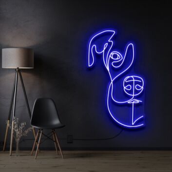 Abstraktes Gesichterlinienkunst LED-Neonschild Wohnzimmer Studio