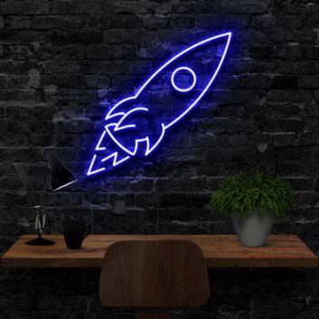 Rakete LED-Neonschild für Home Office Arbeitszimmer