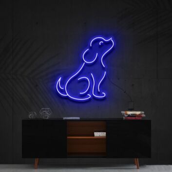 sitzender Hund LED-Neonschild Wohnzimmer Kinderzimmer