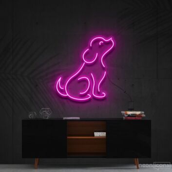 sitzender Hund LED-Neonschild Wohnzimmer Kinderzimmer