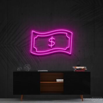 Geldschein mit Dollarzeichen LED-Neonschild Büro Wohnzimmer