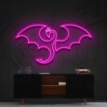 Drache mit ausgebreiteten Flügeln LED-Neonschild Wohnzimmer Gamingzimmer