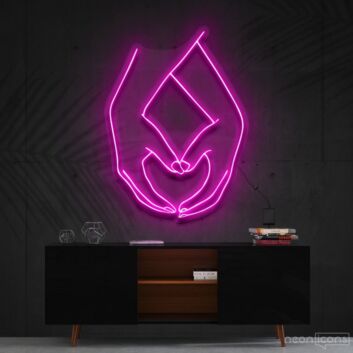 Hände mit Herzform LED-Neonschild Wohnzimmer Studio