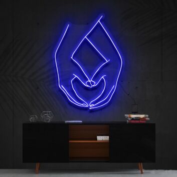 Hände mit Herzform LED-Neonschild Wohnzimmer Studio