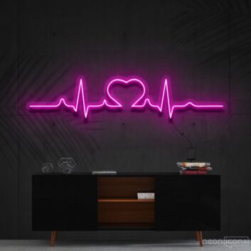 Herz mit EKG-Linie LED-Neonschild Wohnzimmer Schlafzimmer