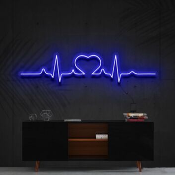 Herz mit EKG-Linie LED-Neonschild Wohnzimmer Schlafzimmer