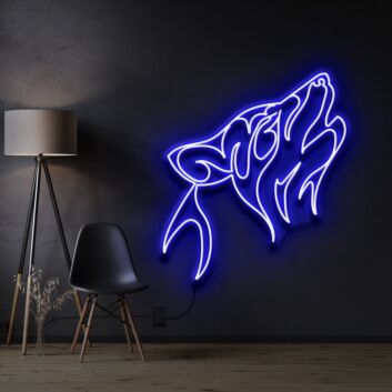 Heulender Wolf LED-Neonschild Wohnzimmer Büro