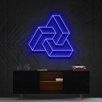 Unmögliches geometrisches Objekt LED-Neonschild für Wohnzimmer Büro